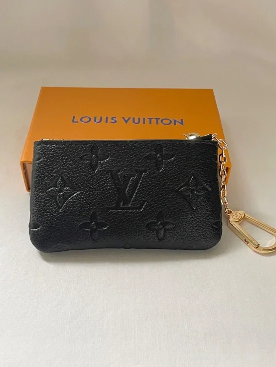 Louis Vuitton Monogram Canvas Key Pouch Coin Purse Pochette Cles Black - Picture 2 of 12